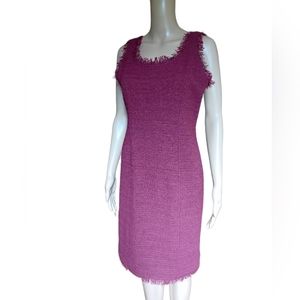 Worth Maroon Red Fringed Sheath Dress Size 4